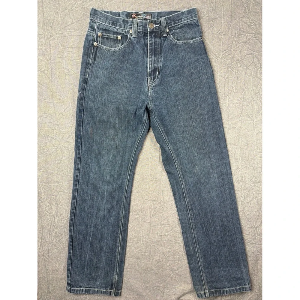 Sacred Cult Jeans Mens 32x32 Straight Graphic Skull Blue Streetwear 7th Y2K
